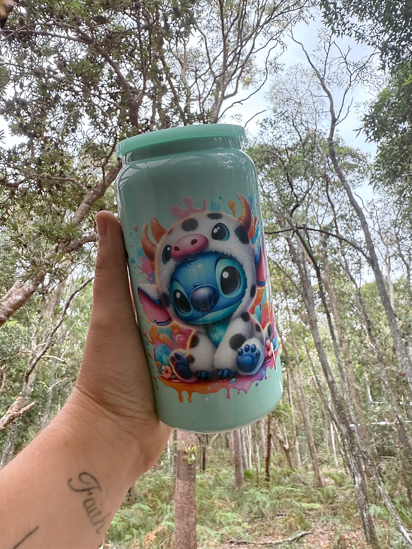 Blue Alien Cow 16oz Stainless Steel