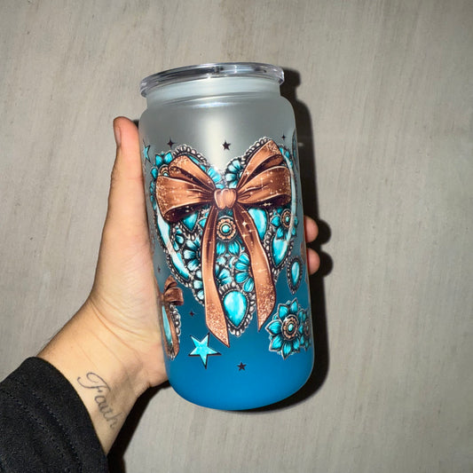 Teal Country Heart - Glass Libbey