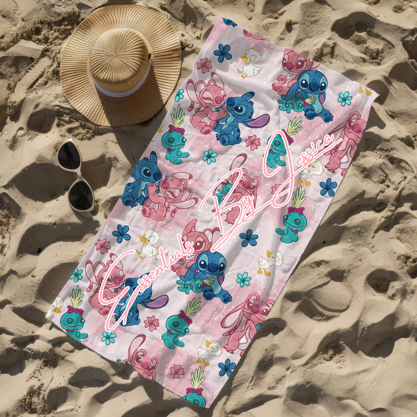 Pink & Blue Alien Beach Towel (PRE-ORDER)