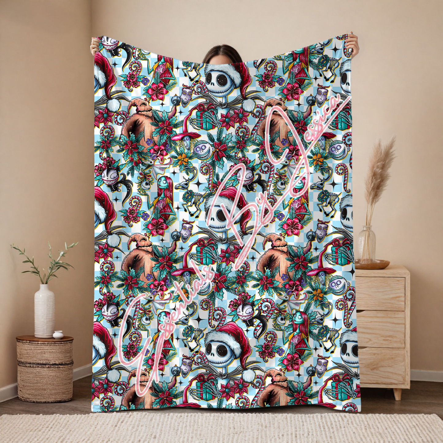 Skeleton Xmas Plush Blanket (PRE-ORDER)